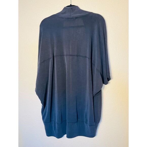 Athleta Dark Gray Black Cocoon Warp Open Front Cardigan Poncho Medium - Picture 2 of 10